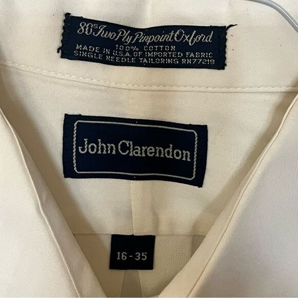 Mens John Clarendon Dress Shirt Neck 16-35 - Picture 5 of 6